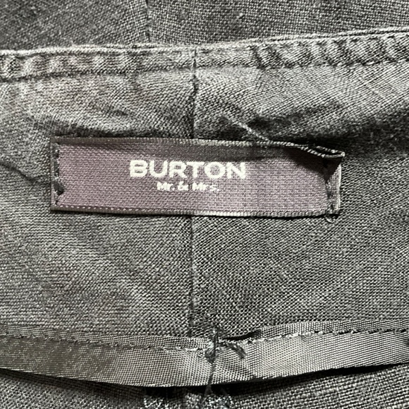 BURTON MR & MRS 100% Linen Nautical Style Charcoal Grey Wide Leg Pants US Sz L - Picture 4 of 9